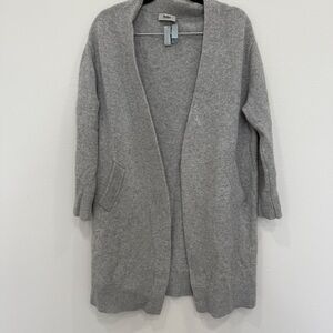 Acne studio women’s Gray Open-Front Sweater size M medium natural fibers minimal